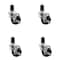Service Caster 3'' Phenolic Swivel 1-5/8'' Expanding Stem Caster Set with Brake, 4PK SCC-EX20S314-PHS-TLB-158-4 - alternate 1